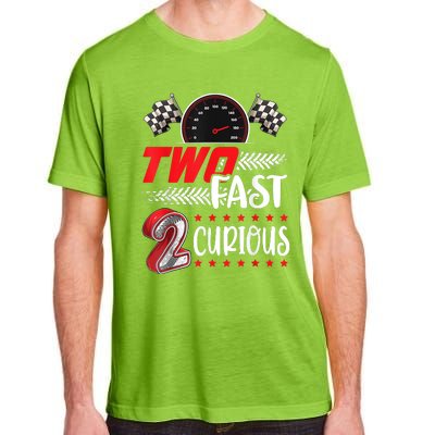 Two Fast 2 Curious Racing 2nd Birthday Two Fast Birthday Adult ChromaSoft Performance T-Shirt