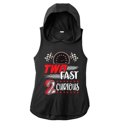 Two Fast 2 Curious Racing 2nd Birthday Two Fast Birthday Ladies PosiCharge Tri-Blend Wicking Draft Hoodie Tank