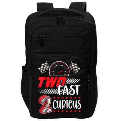 Two Fast 2 Curious Racing 2nd Birthday Two Fast Birthday Impact Tech Backpack