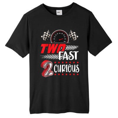 Two Fast 2 Curious Racing 2nd Birthday Two Fast Birthday Tall Fusion ChromaSoft Performance T-Shirt