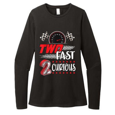 Two Fast 2 Curious Racing 2nd Birthday Two Fast Birthday Womens CVC Long Sleeve Shirt