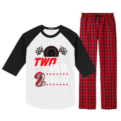 Two Fast 2 Curious Racing 2nd Birthday Two Fast Birthday Raglan Sleeve Pajama Set