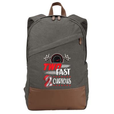 Two Fast 2 Curious Racing 2nd Birthday Two Fast Birthday Cotton Canvas Backpack