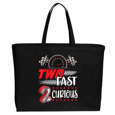 Two Fast 2 Curious Racing 2nd Birthday Two Fast Birthday Cotton Canvas Jumbo Tote