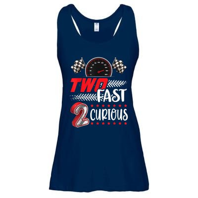 Two Fast 2 Curious Racing 2nd Birthday Two Fast Birthday Ladies Essential Flowy Tank