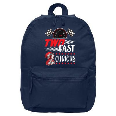 Two Fast 2 Curious Racing 2nd Birthday Two Fast Birthday 16 in Basic Backpack