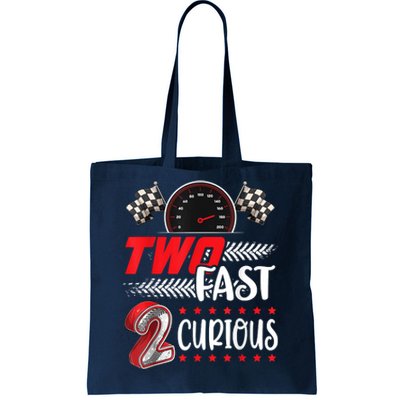 Two Fast 2 Curious Racing 2nd Birthday Two Fast Birthday Tote Bag