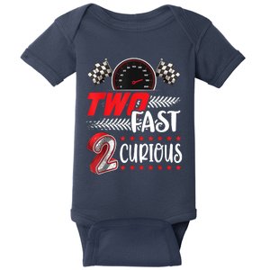 Two Fast 2 Curious Racing 2nd Birthday Two Fast Birthday Baby Bodysuit