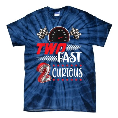 Two Fast 2 Curious Racing 2nd Birthday Two Fast Birthday Tie-Dye T-Shirt