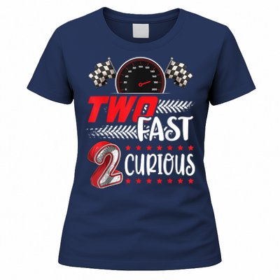 Two Fast 2 Curious Racing 2nd Birthday Two Fast Birthday Women's T-Shirt