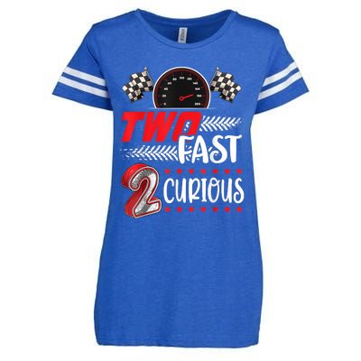 Two Fast 2 Curious Racing 2nd Birthday Two Fast Birthday Enza Ladies Jersey Football T-Shirt