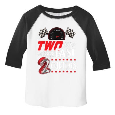 Two Fast 2 Curious Racing 2nd Birthday Two Fast Birthday Toddler Fine Jersey T-Shirt