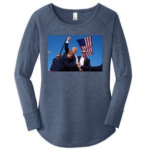 Trump Fight 2024 Trump Shot Fight Women's Perfect Tri Tunic Long Sleeve Shirt