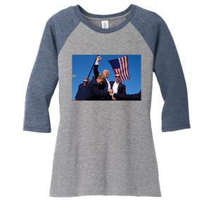 Trump Fight 2024 Trump Shot Fight Women's Tri-Blend 3/4-Sleeve Raglan Shirt