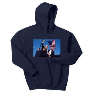 Trump Fight 2024 Trump Shot Fight Kids Hoodie