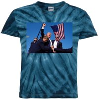 Trump Fight 2024 Trump Shot Fight Kids Tie-Dye T-Shirt