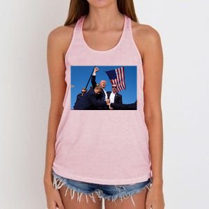 Trump Fight 2024 Trump Shot Fight Women's Knotted Racerback Tank