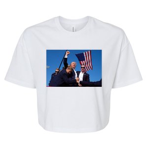 Trump Fight 2024 Trump Shot Fight Bella+Canvas Jersey Crop Tee