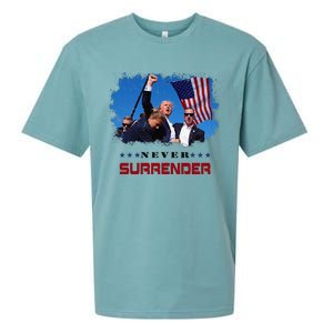 Trump Fight 2024 Never Surrender President Support Sueded Cloud Jersey T-Shirt