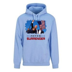 Trump Fight 2024 Never Surrender President Support Unisex Surf Hoodie