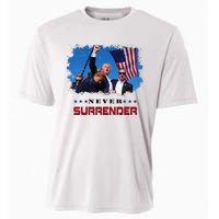 Trump Fight 2024 Never Surrender President Support Cooling Performance Crew T-Shirt