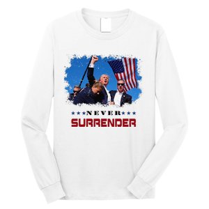 Trump Fight 2024 Never Surrender President Support Long Sleeve Shirt