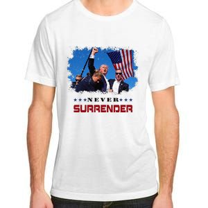 Trump Fight 2024 Never Surrender President Support Adult ChromaSoft Performance T-Shirt