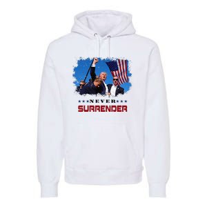 Trump Fight 2024 Never Surrender President Support Premium Hoodie