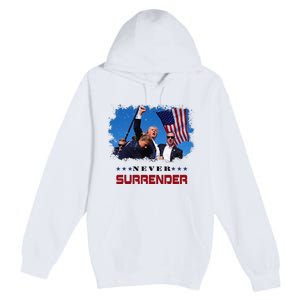 Trump Fight 2024 Never Surrender President Support Premium Pullover Hoodie