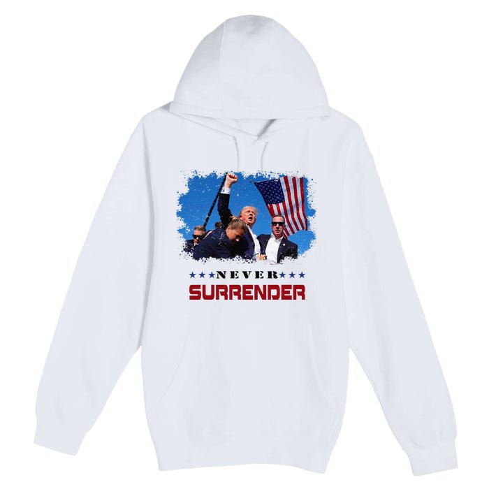 Trump Fight 2024 Never Surrender President Support Premium Pullover Hoodie