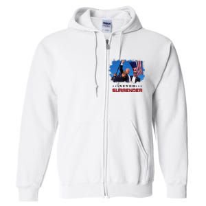 Trump Fight 2024 Never Surrender President Support Full Zip Hoodie