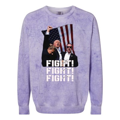 Trump Fight 2024 Trump Shot Fight Trump 2024 Colorblast Crewneck Sweatshirt