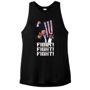 Trump Fight 2024 Trump Shot Fight Trump 2024 Ladies PosiCharge Tri-Blend Wicking Tank