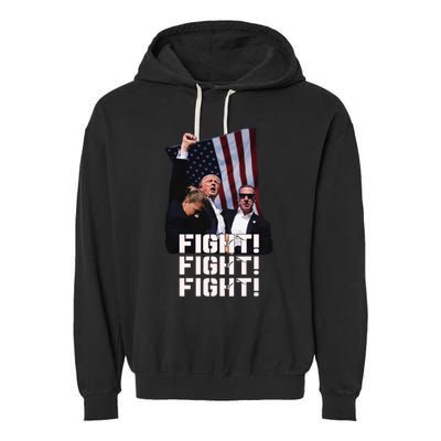 Trump Fight 2024 Trump Shot Fight Trump 2024 Garment-Dyed Fleece Hoodie