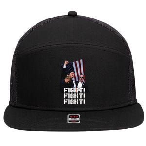 Trump Fight 2024 Trump Shot Fight Trump 2024 7 Panel Mesh Trucker Snapback Hat