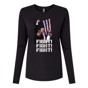 Trump Fight 2024 Trump Shot Fight Trump 2024 Womens Cotton Relaxed Long Sleeve T-Shirt