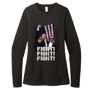 Trump Fight 2024 Trump Shot Fight Trump 2024 Womens CVC Long Sleeve Shirt