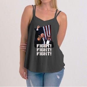 Trump Fight 2024 Trump Shot Fight Trump 2024 Women's Strappy Tank