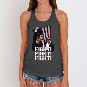 Trump Fight 2024 Trump Shot Fight Trump 2024 Women's Knotted Racerback Tank