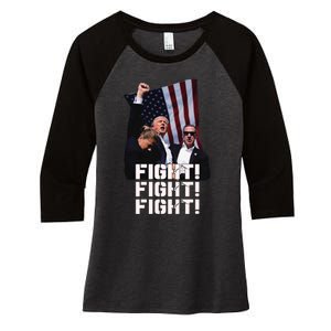 Trump Fight 2024 Trump Shot Fight Trump 2024 Women's Tri-Blend 3/4-Sleeve Raglan Shirt