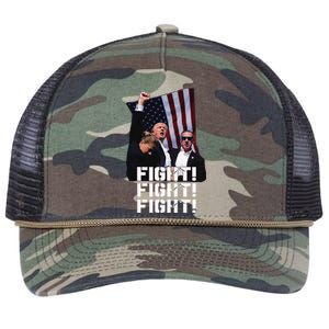 Trump Fight 2024 Trump Shot Fight Trump 2024 Retro Rope Trucker Hat Cap