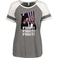 Trump Fight 2024 Trump Shot Fight Trump 2024 Enza Ladies Jersey Colorblock Tee