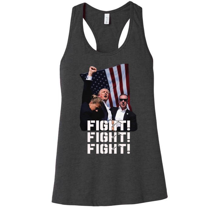 Trump Fight 2024 Trump Shot Fight Trump 2024 Women's Racerback Tank