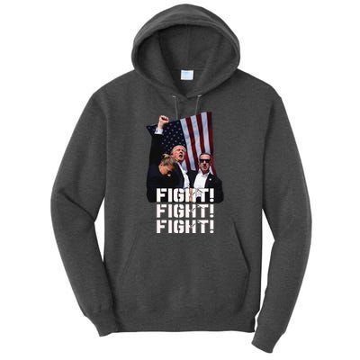 Trump Fight 2024 Trump Shot Fight Trump 2024 Tall Hoodie