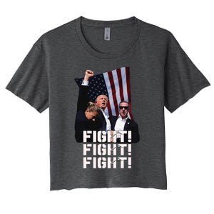 Trump Fight 2024 Trump Shot Fight Trump 2024 Women's Crop Top Tee