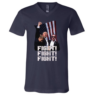 Trump Fight 2024 Trump Shot Fight Trump 2024 V-Neck T-Shirt