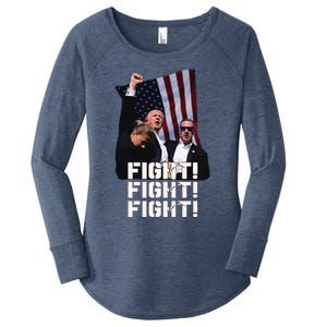 Trump Fight 2024 Trump Shot Fight Trump 2024 Women's Perfect Tri Tunic Long Sleeve Shirt