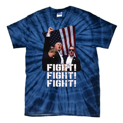 Trump Fight 2024 Trump Shot Fight Trump 2024 Tie-Dye T-Shirt