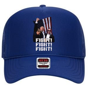 Trump Fight 2024 Trump Shot Fight Trump 2024 High Crown Mesh Back Trucker Hat