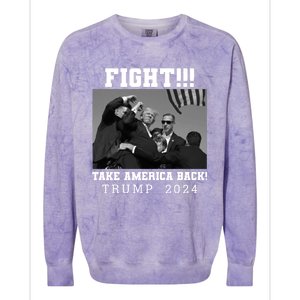 Trump Fight 2024 Trump Shot Fight Trump 2024 Colorblast Crewneck Sweatshirt